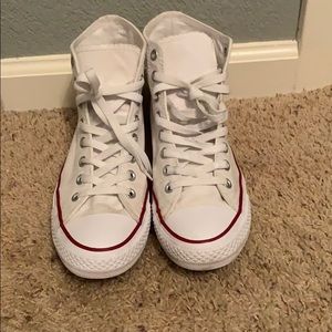 Unisex white high top converse